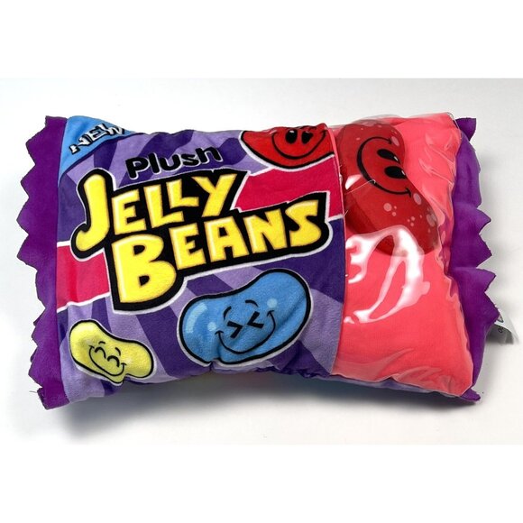GOOD STUFF 12"x8.5" Purple Food Plush JELLY BEANS Pouch w/ 1 Red Jelly Bean EUC - Picture 2 of 5